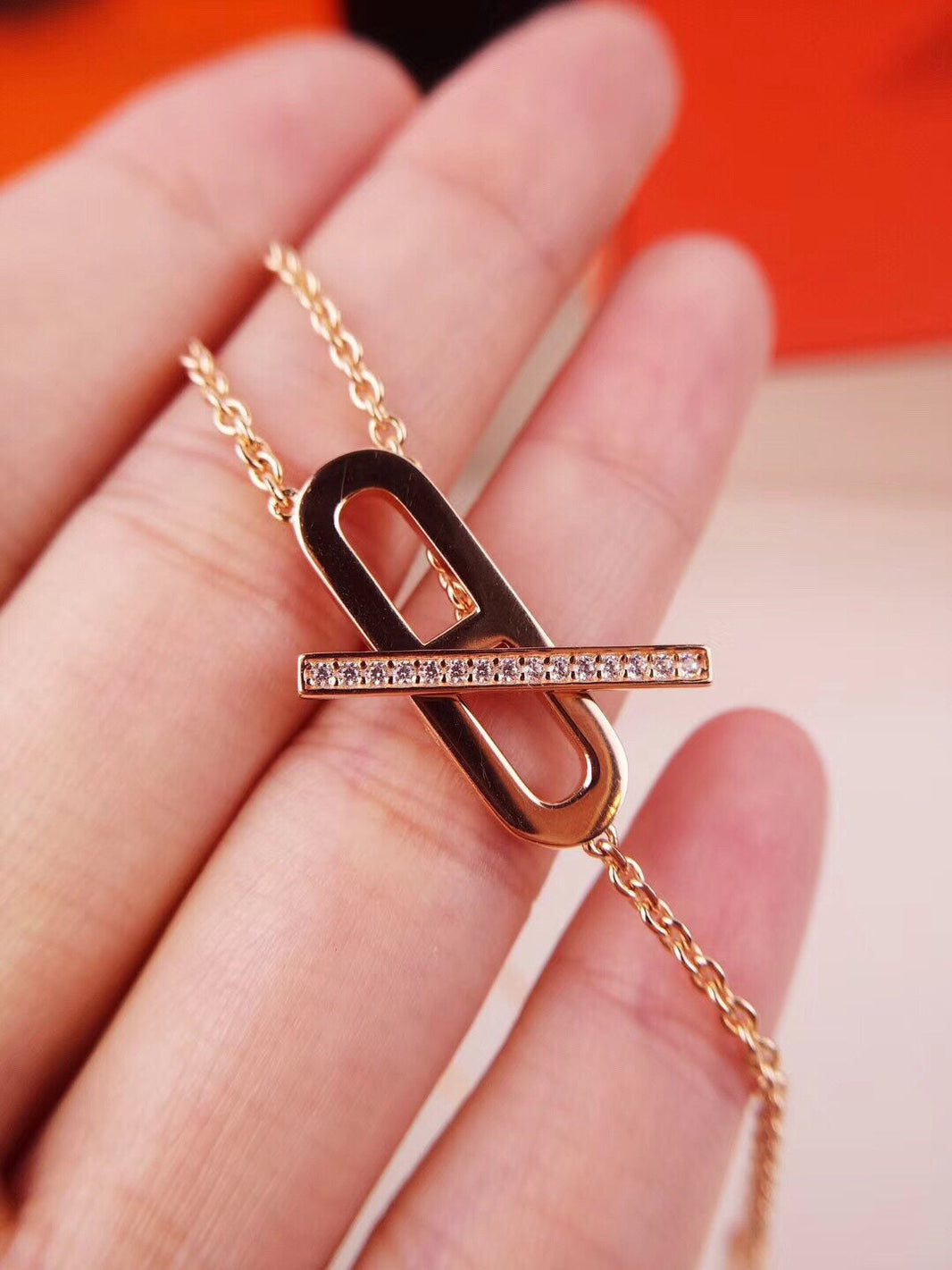 [Luna Brilliance]HM FIRE PIG NOSE NECKLACE TRENDY STREET