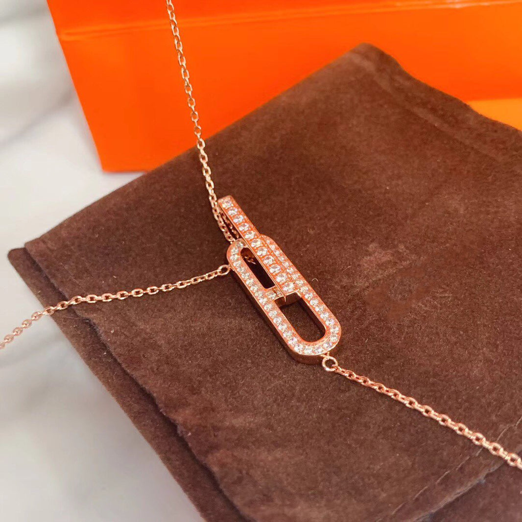 [Luna Brilliance]HM NECKLACE PLATINUM ROSE GOLD DIAMOND