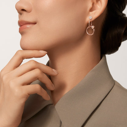 [Luna Brilliance]JUSTE HALF DIAMOND DOUBLE EARRINGS