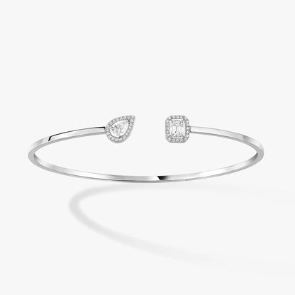 [Luna Brilliance]JONC FLEX MY TWIN TOI & MOI SILVER DIAMOND BRACELET