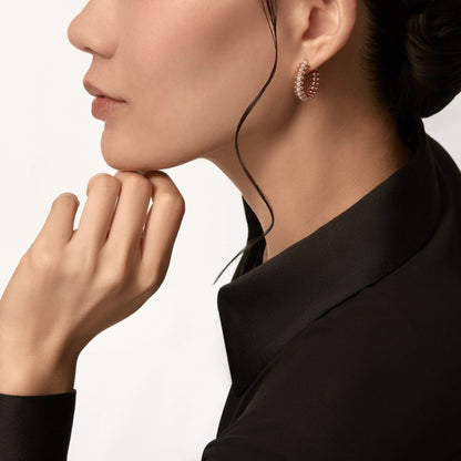 [Luna Brilliance]CLASH FULL DIAMOND MEDIUM EARRINGS