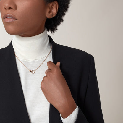 [Luna Brilliance]LOVE DOUBLE RING NECKLACE