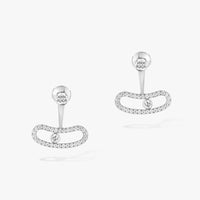 [LORA]MOVE UNO SILVER DIAMOND EARRINGS