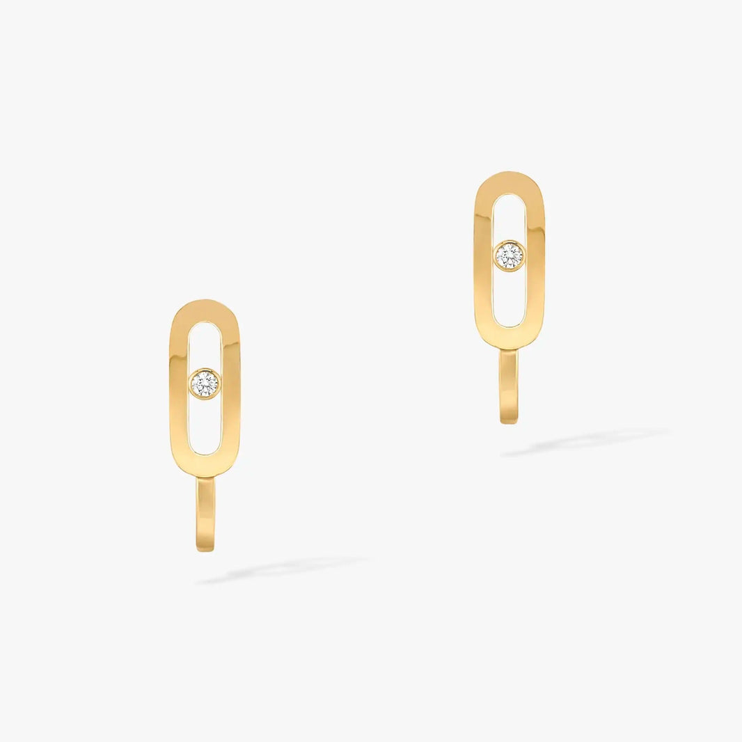[Luna Brilliance]CREOLES MOVE UNO MINI 1 DIAMOND EARRINGS
