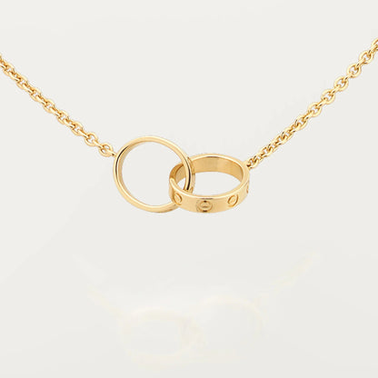 [Luna Brilliance]LOVE DOUBLE RING NECKLACE