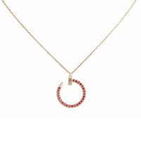 [Luna Brilliance]JUSTE NECKLACE RED FULL DIAMONDS