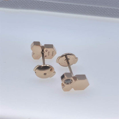 [Luna Brilliance]BEE LOVE PINK GOLD DIAMOND EARRINGS