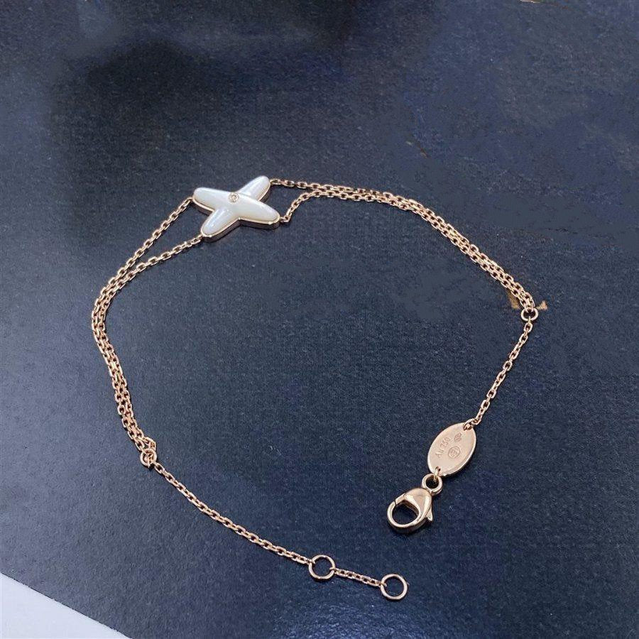 [Luna Brilliance]JEUX BRACELET WHITE MOP PINK GOLD 1 DIAMOND