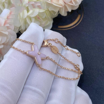 [Luna Brilliance]JEUX BRACELET PINK MOP PINK GOLD 1 DIAMOND