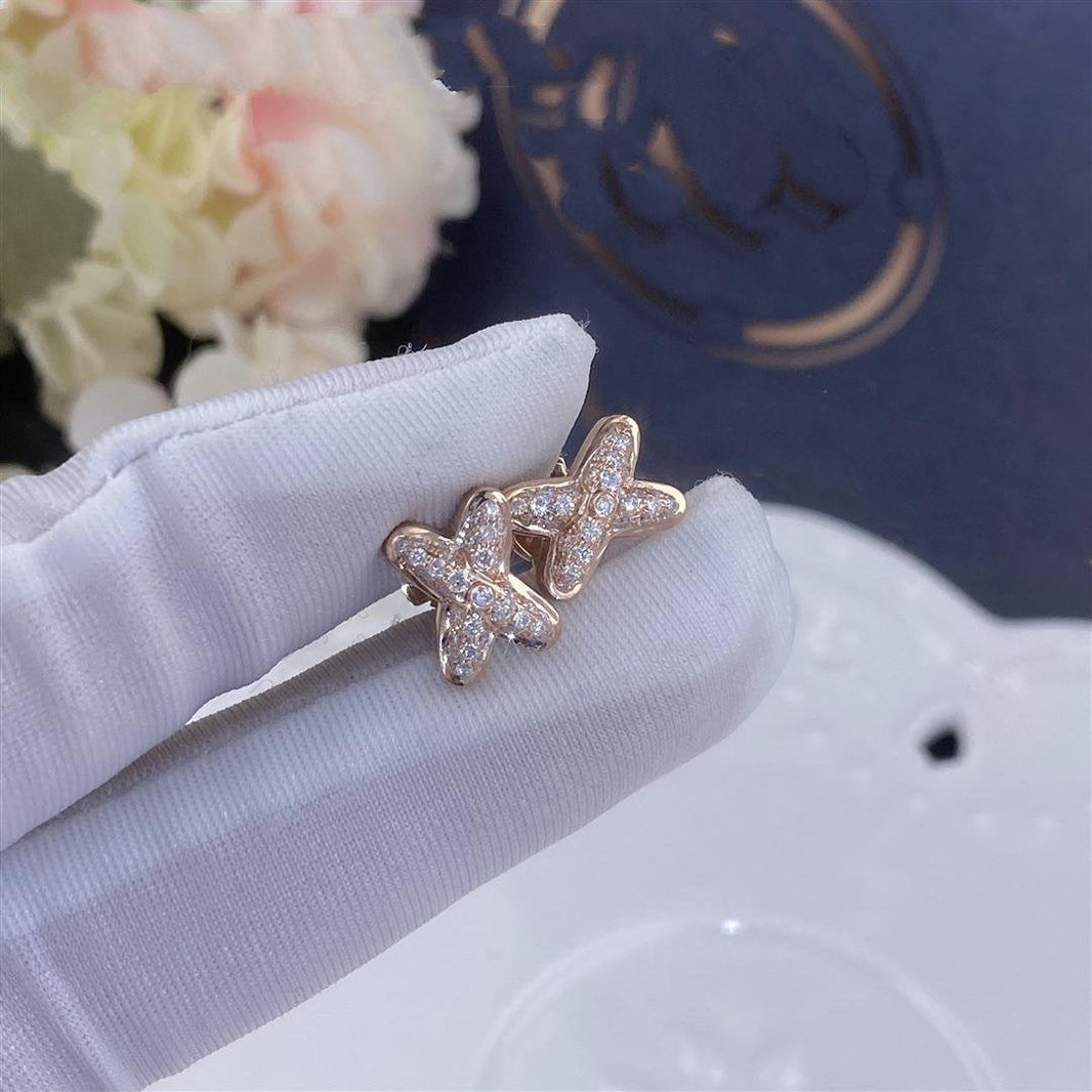 [Luna Brilliance]JEUX DE PINK GOLD DIAMOND EARRINGS