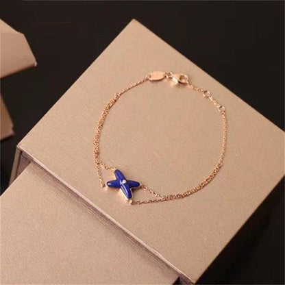 [Luna Brilliance]Hollow Design Four-Leaf Clover Flower Shape Ring