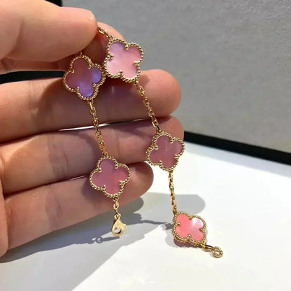[Luna Brilliance] CLOVER 5 MOTIFS  PINK MOP BRACELET COLLECTION