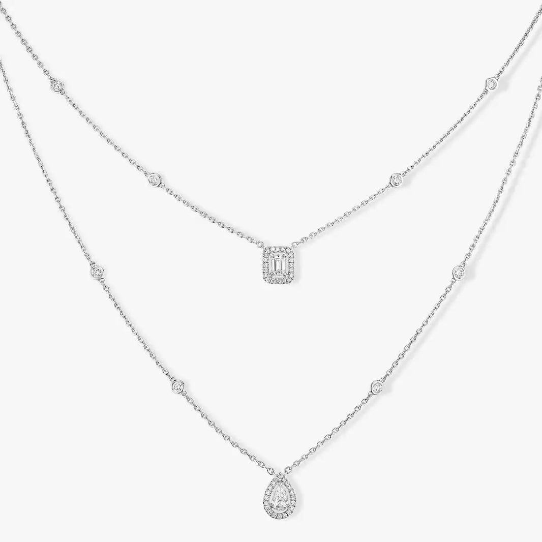 [Luna Brilliance]Diamond Necklace My Twin 2 Rows