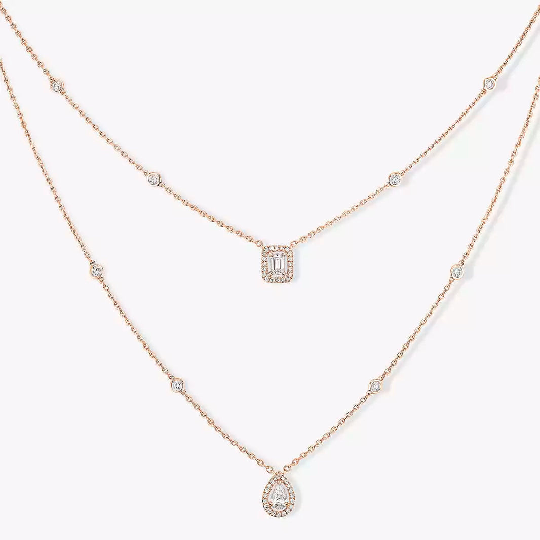 [Luna Brilliance]Diamond Necklace My Twin 2 Rows