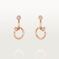 [Luna Brilliance]JUSTE HALF DIAMOND DOUBLE EARRINGS