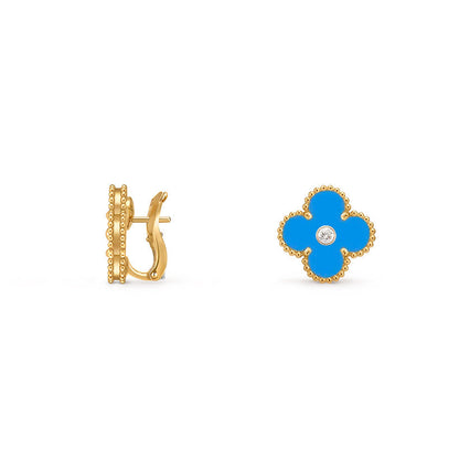 [Luna Brilliance]CLOVER 15MM MOP DIAMOND EARRINGS COLLECTION