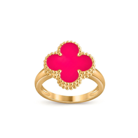 [Luna Brilliance]NEW CLOVER PINK ENAMEL RINGS