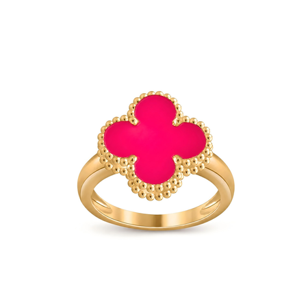 [Luna Brilliance]NEW CLOVER PINK ENAMEL RINGS