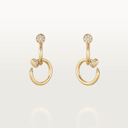 [Luna Brilliance]JUSTE HALF DIAMOND DOUBLE EARRINGS
