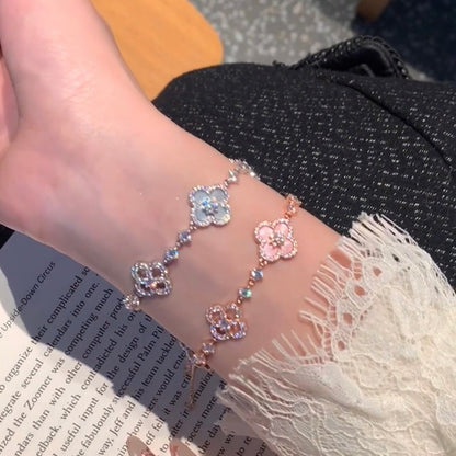 [Luna Brilliance]CLOVER 5 MOTIF PINK BLUE RED WHITE BRACELET