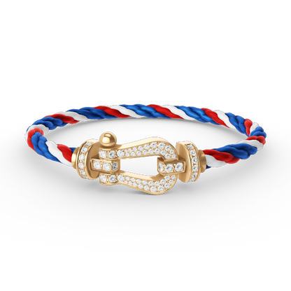 [Luna Brilliance]FORCE LARGE HORSESHOE FULL DIAMOND BRACELET GOLD