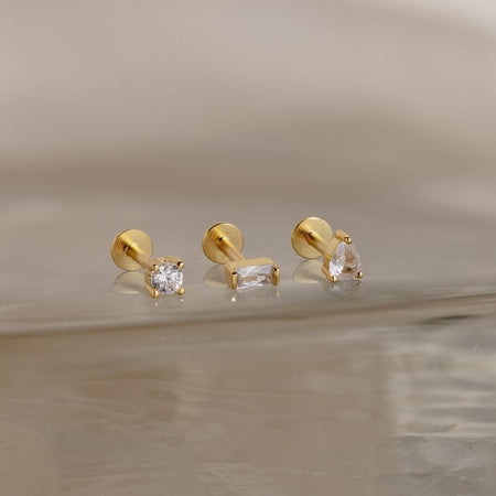 Mixed Diamond Flat Back Stud Set