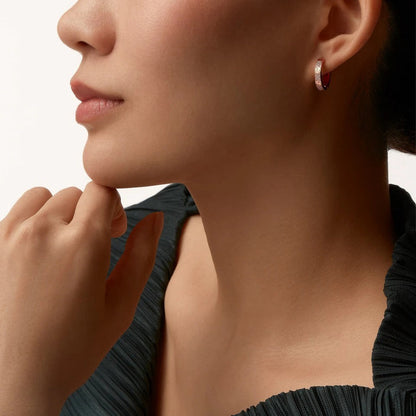 [Luna Brilliance]LOVE 3.3MM DANGLE HALF DIAMOND EARRINGS