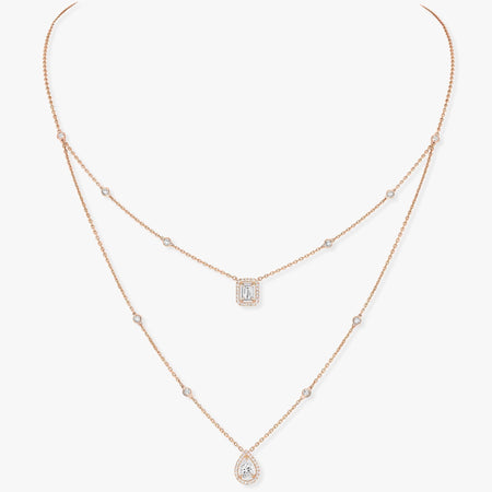 [Luna Brilliance]MY TWIN 2 ROW DIAMOND NECKLACE