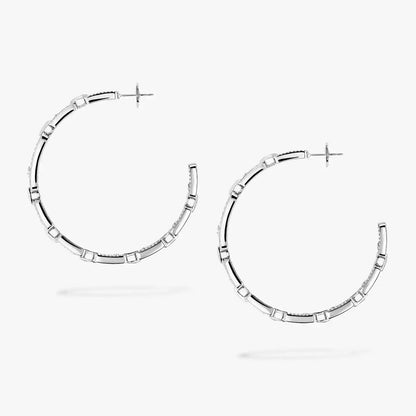 [[Luna Brilliance]Move Link Diamond Hoop Earrings