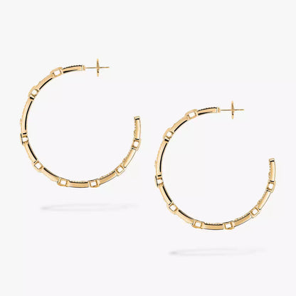[[Luna Brilliance]Move Link Diamond Hoop Earrings