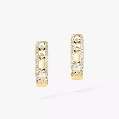 [Luna Brilliance]Diamond Pave_ Hoop Earrings Move