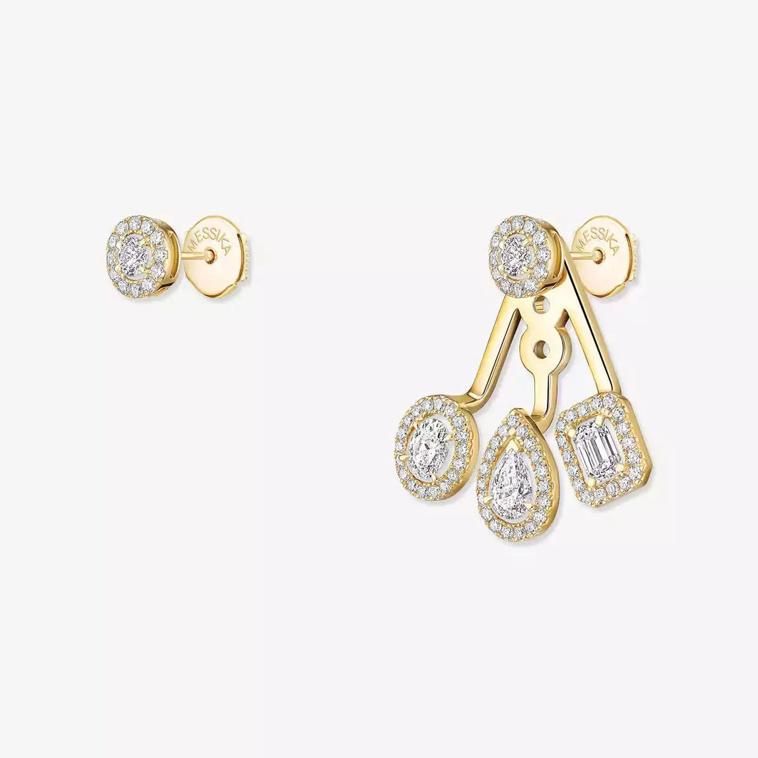 [Luna Brilliance] My Twin Trio  Diamond Earrings