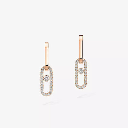 [Luna Brilliance]Move Link Diamond Earrings