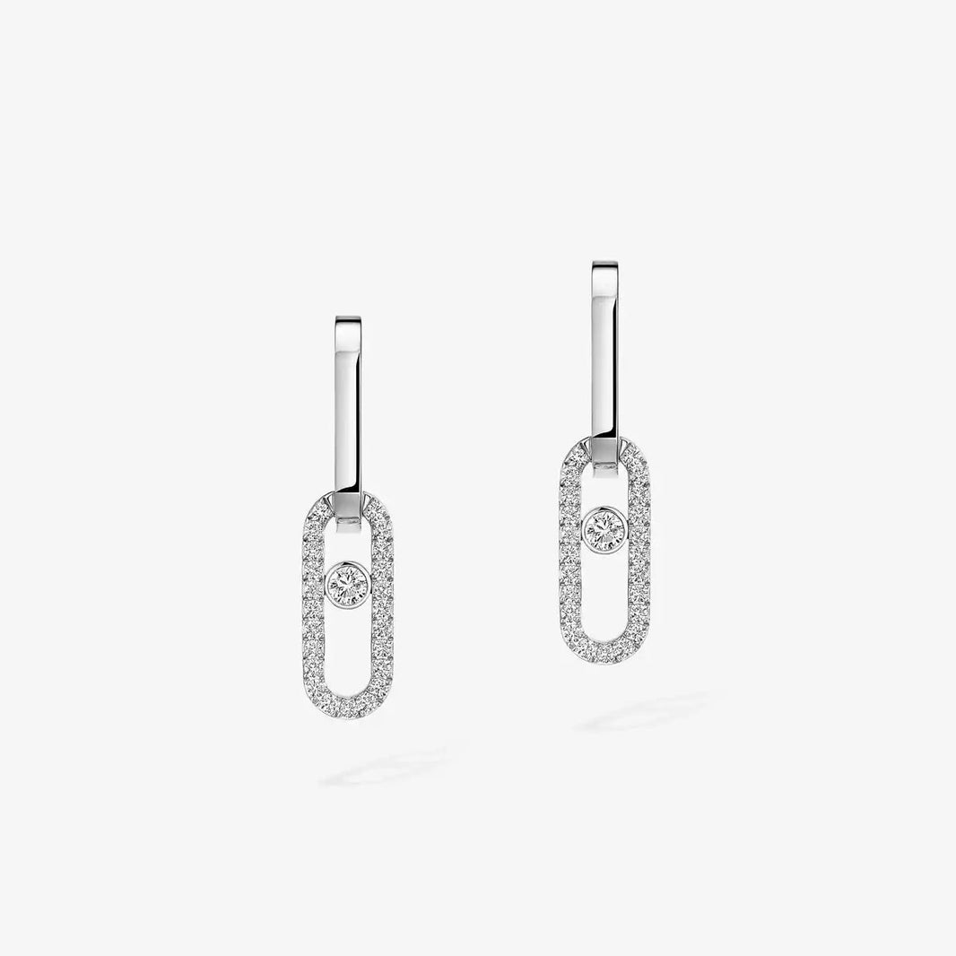 [Luna Brilliance]Move Link Diamond Earrings