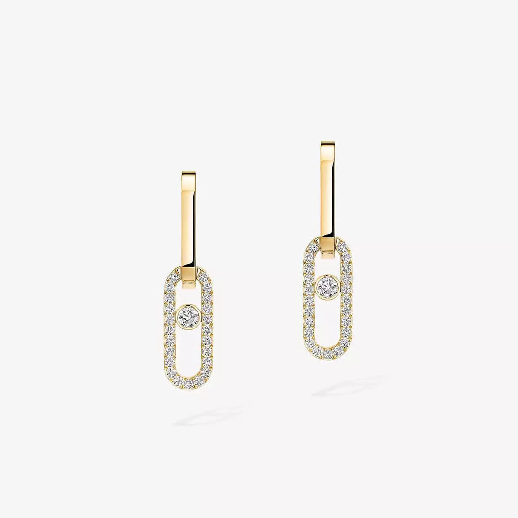 [Luna Brilliance]Move Link Diamond Earrings