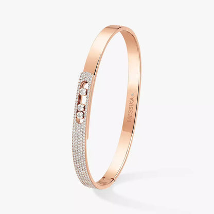 [Luna Brilliance]Move Noa Rose Gold Pavé Diamond Bangle Bracelet