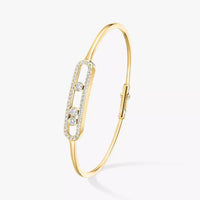 [LORA]Move Pavé Diamond Bangle Bracelet M