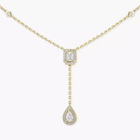 [Luna Brilliance]Gold Diamond Tie Necklace