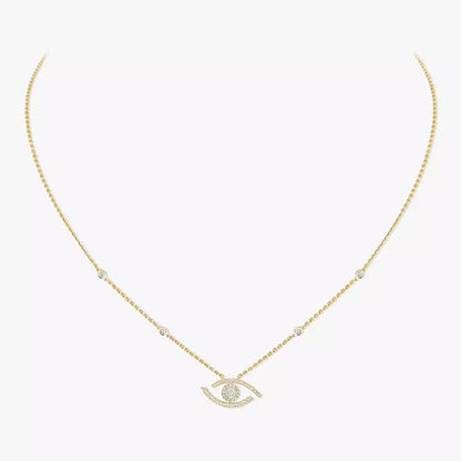 [LORA]Pave_ Diamond Necklace Lucky Eye
