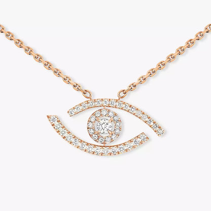 [LORA]Pave_ Diamond Necklace Lucky Eye