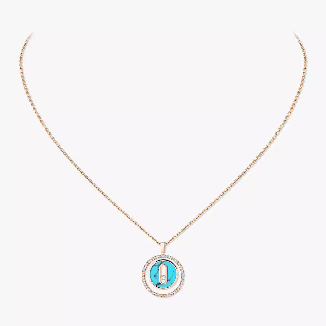 [Luna Brilliance]Lucky Move Diamond Necklace in Rose Gold and White Mother-of-Pearl