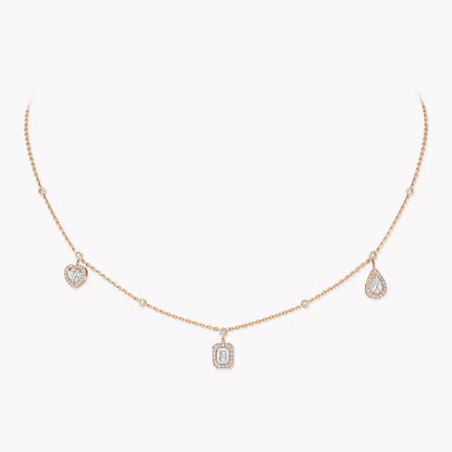 [Luna Brilliance]My Twin Diamond Necklace in Silver