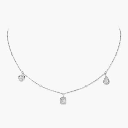 [LORA]My Twin Diamond Necklace in Silver
