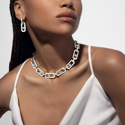 [LORA]So Move XL Diamond Pendant Earrings
