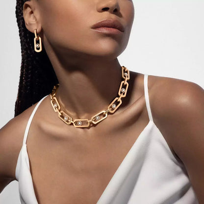 [LORA]So Move XL Diamond Pendant Earrings