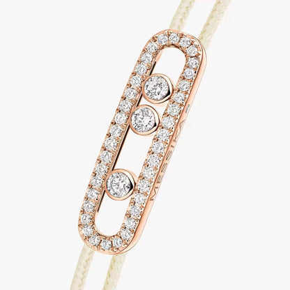 [Luna Brilliance]Messika Care(s) pink cord pavé bracelet
