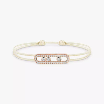 [Luna Brilliance]Messika Care(s) pink cord pavé bracelet