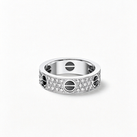 [Luna Brilliance]LOVE RING 5.5MM DIAMONDS PAVED CERAMIC