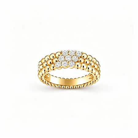 [Luna Brilliance] THREE-ROW DIAMOND RING
