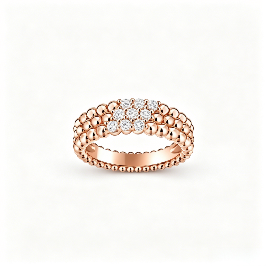 [Luna Brilliance] THREE-ROW DIAMOND RING